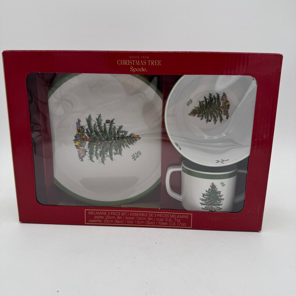 Spode Christmas Tree Childrens Melamine 3 Pc Set NIB